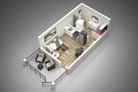 Studio 1 bath F at Presidio Palms Apartments, Tucson, 85701